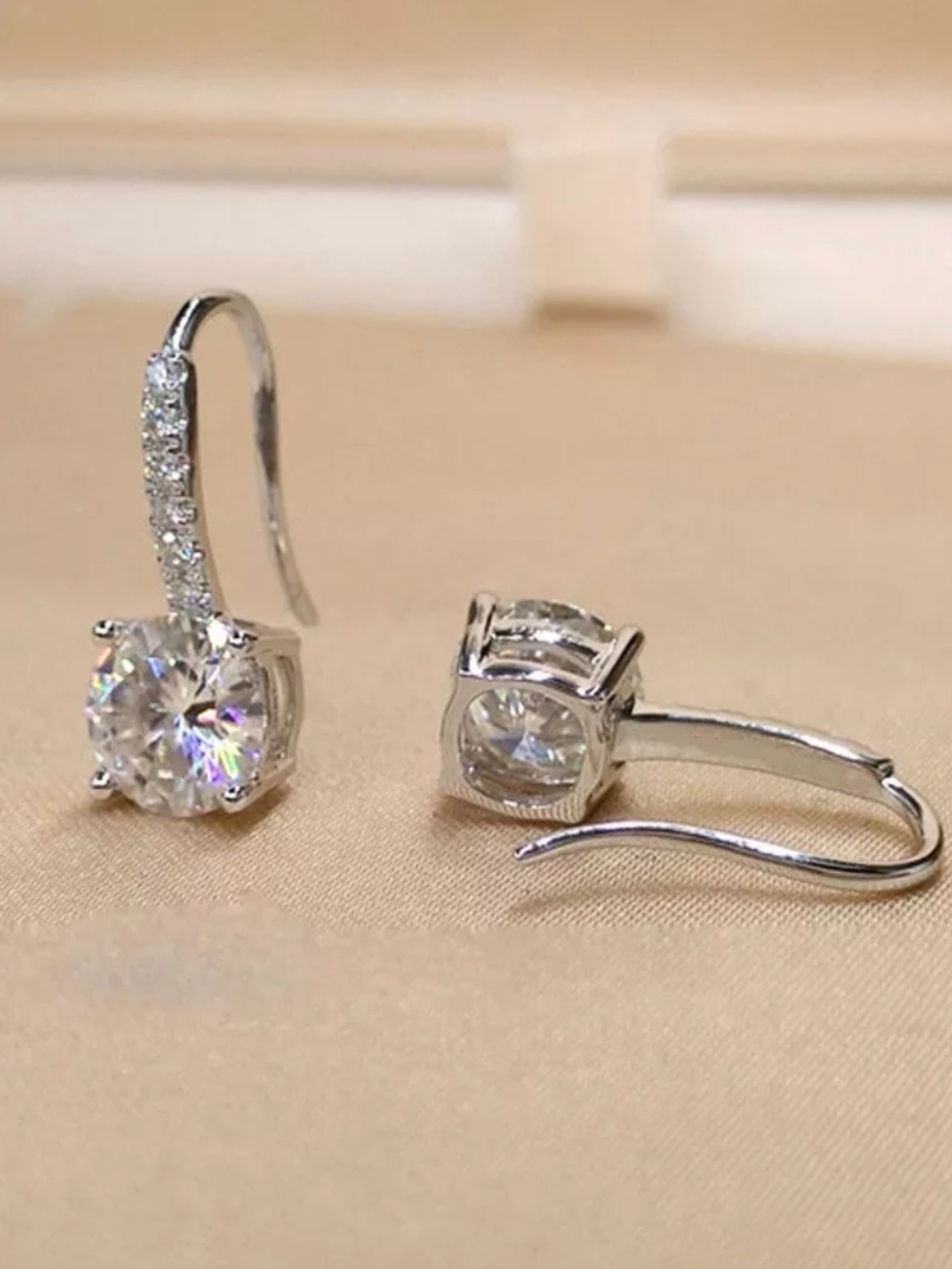 Silver Plated Clear CZ Drop Earrings - Elegant Sparkle